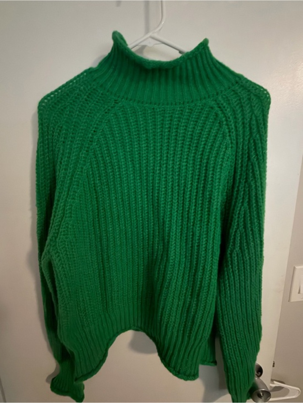 Jon & Anna Bright Green Ribbed Mock Neck Sweater